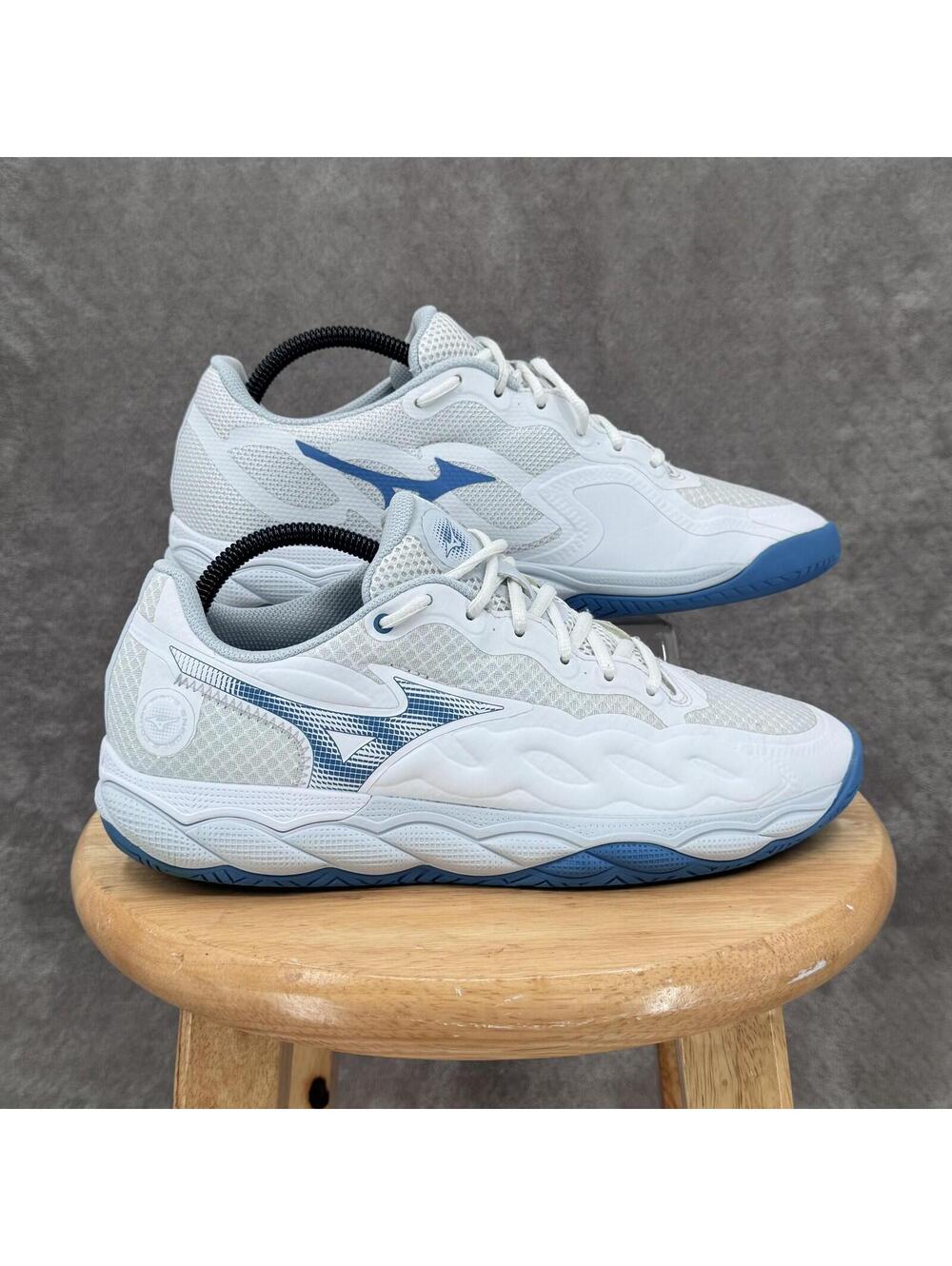 Mizuno Wave Enforce Tour 2 Ac Shoes Womens 10 White Blue Mesh Tennis Sneakers
